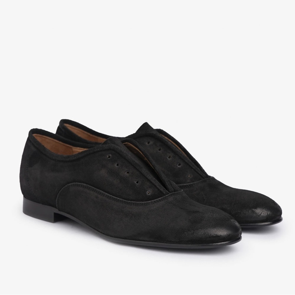 Prada Men’s Black Saffiano Crosshatch Leather Slip On Dress Shoes Size 9.5